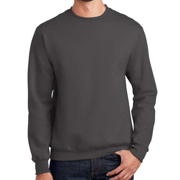 No Minimum Custom Logo Essential Fleece Crewneck Sweatshirt PC90 Front View