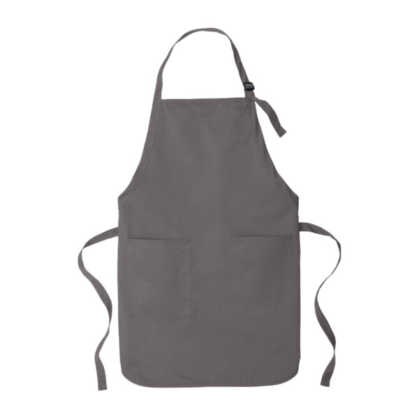 Custom No Minimum Port Authority Full Length Two Pocket Bib Apron A600 Front View
